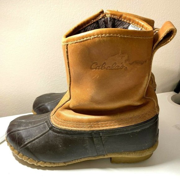 Cabelas Mens Sz 7 Side Zip Duck Boots Leather Stee - Picture 2 of 7